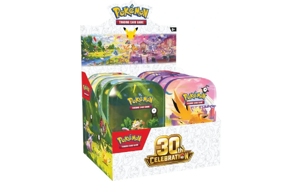 2026 Pokémon Mega Evolution 30th Celebration 8 Tin Mini Display