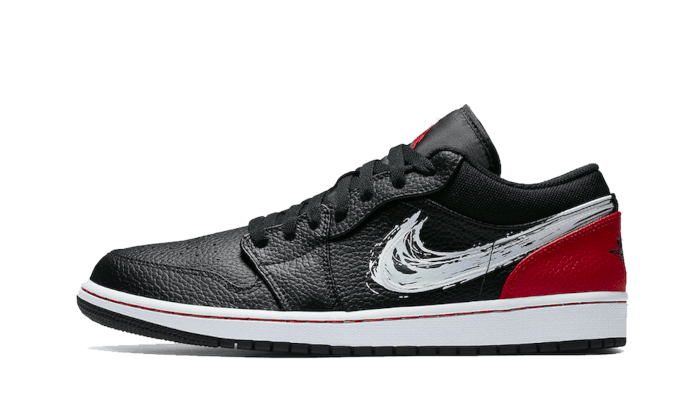 Air Jordan 1 Low Brushstroke Swoosh Black