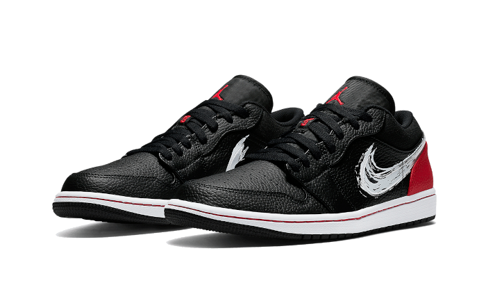Air Jordan 1 Low Brushstroke Swoosh Black