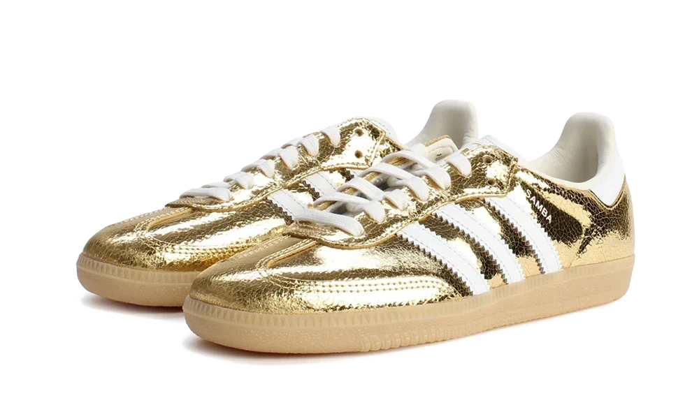 Samba OG Gold Metallic Cracked Leather