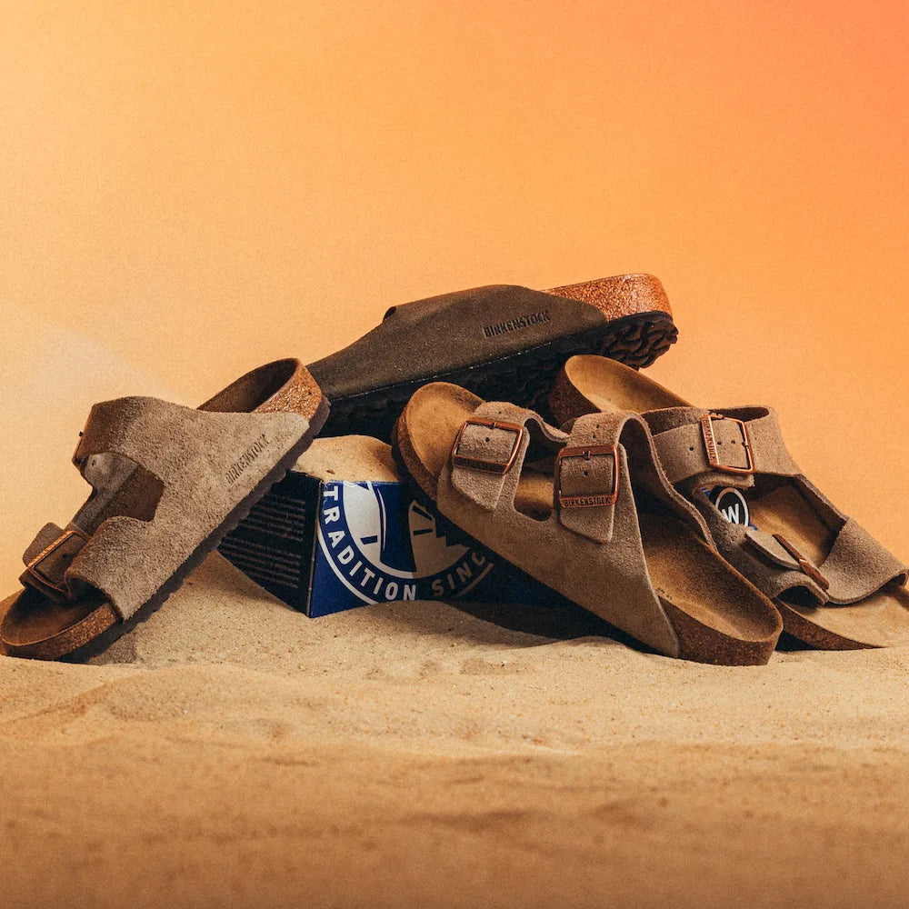 Arizona Suede Leather Soft Footbed Taupe