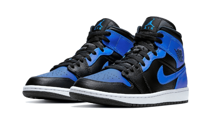 Air Jordan 1 Mid Hyper Royal getrommeltes Leder