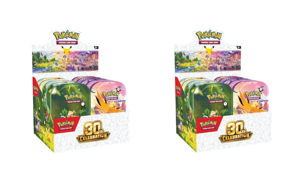 2026 Pokémon Mega Evolution 30th Celebration 8 Tin Mini Display 2x Lot