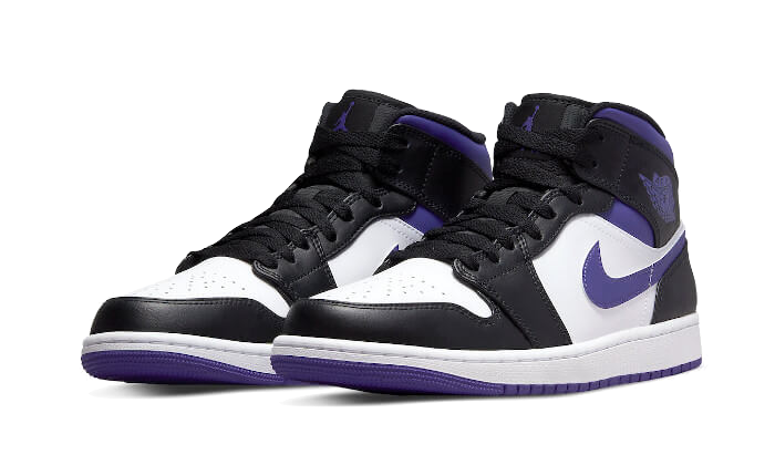 Air Jordan 1 Mid White Black Purple