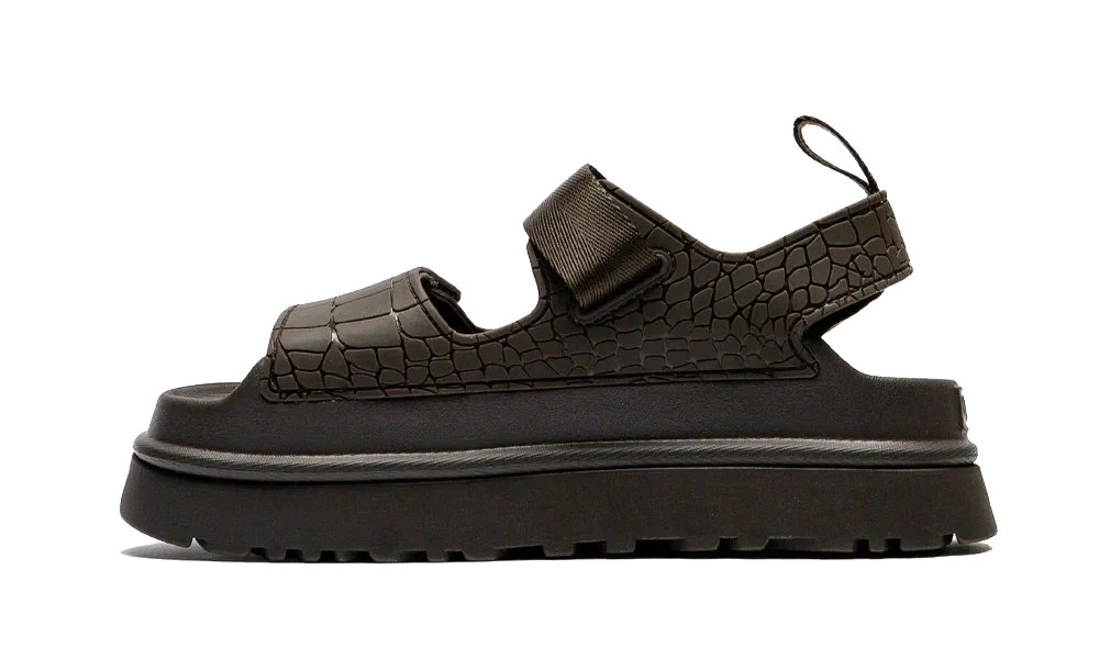 GoldenGlow Embossed Sandal Dense Smoke