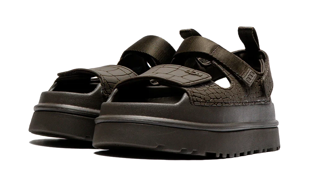 GoldenGlow Embossed Sandal Dense Smoke