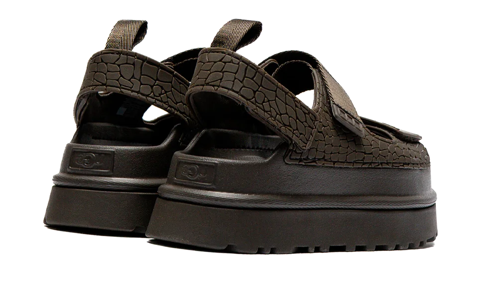 GoldenGlow Embossed Sandal Dense Smoke