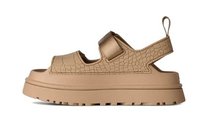 GoldenGlow Embossed Sandal Mustard Seed