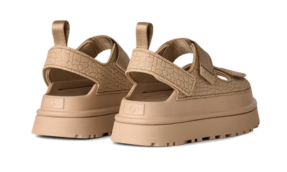 GoldenGlow Embossed Sandal Mustard Seed