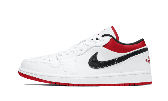 Air Jordan 1 Low Weiß Universität Rot Schwarz