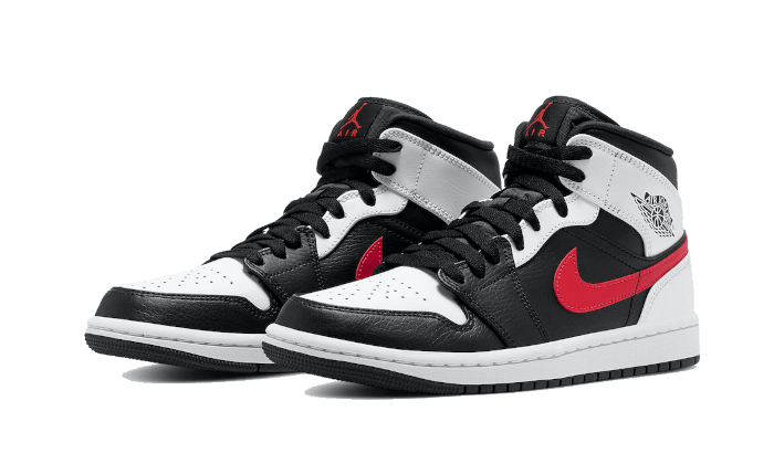 Air Jordan 1 Mid Schwarz Chile Rot Weiß