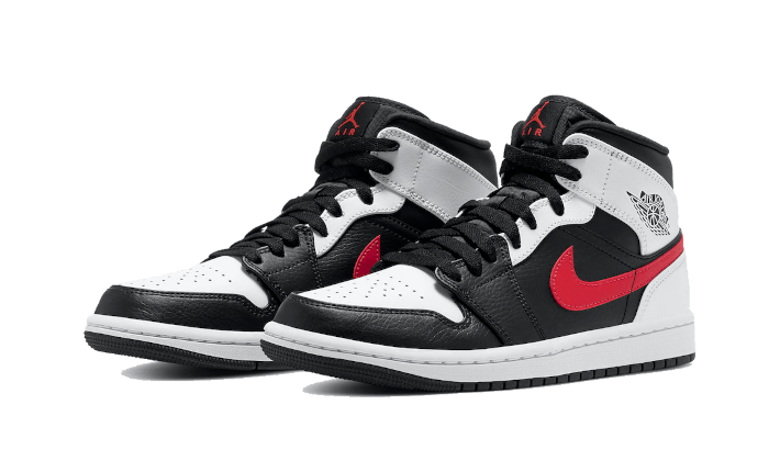 Air Jordan 1 Mid Black Chile Red White