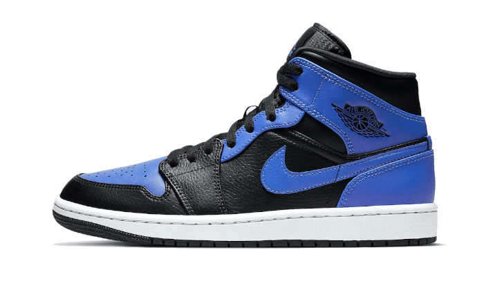 Air Jordan 1 Mid Hyper Royal getrommeltes Leder