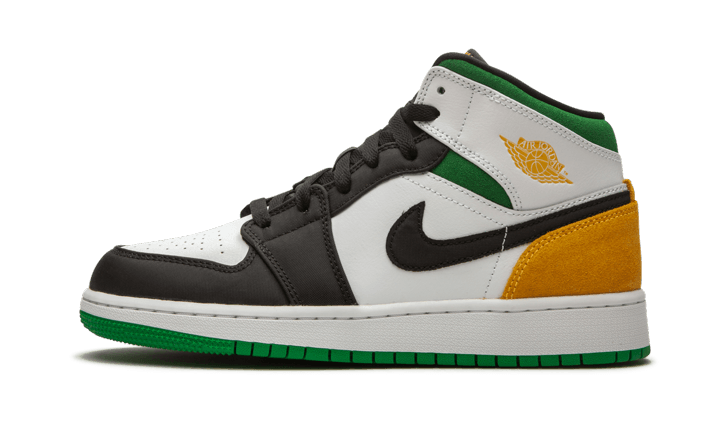 Air Jordan 1 Mid SE Weiß Laser Orange Lucky Green