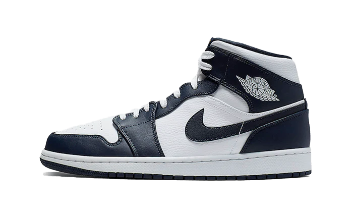 Air Jordan 1 Mid White Metallic Gold Obsidian