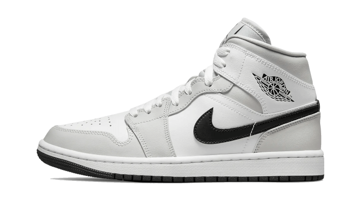 Air Jordan 1 Mid White Light Smoke Grey