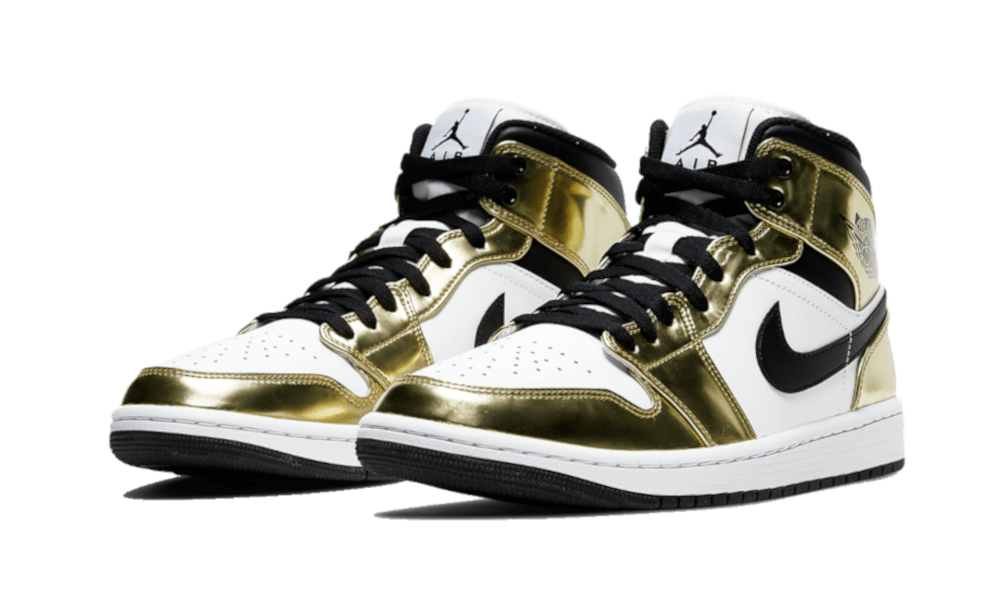 Air Jordan 1 Mid White Metallic Gold