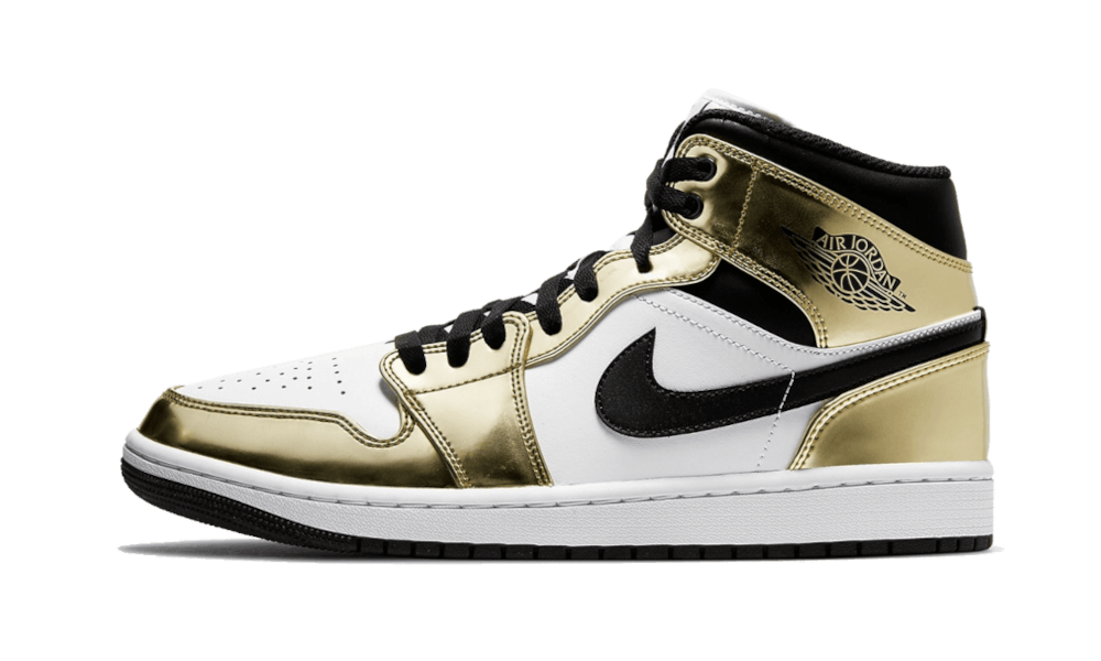 Air Jordan 1 Mid White Metallic Gold