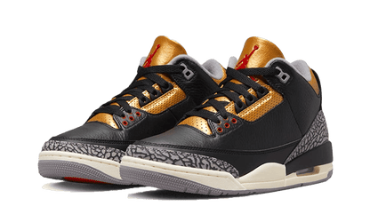 Air Jordan 3 Retro Schwarz Zement Gold