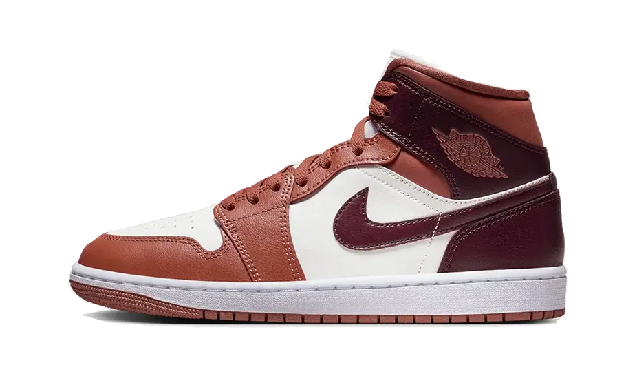 Air Jordan 1 Mid Dusty Peach Night Maroon