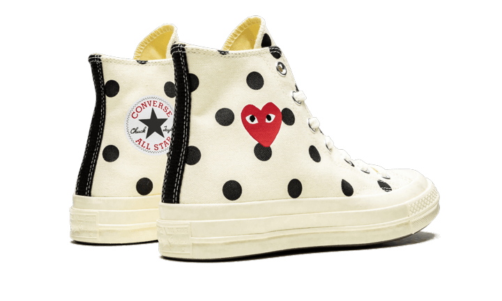 Chuck Taylor All-Star 70s Hi Comme des Garçons PLAY Polka Dot White