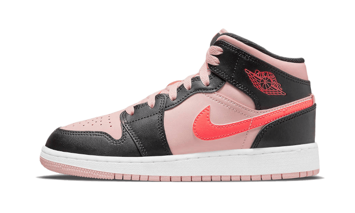 Air Jordan 1 Mid Schwarz Pink Crimson