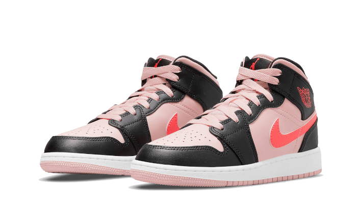 Air Jordan 1 Mid Schwarz Pink Crimson
