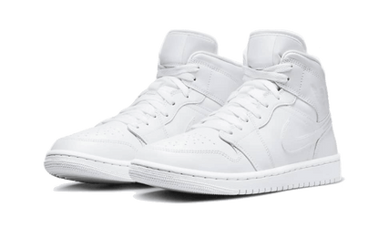 Air Jordan 1 Mid Triple White Patent Swoosh - DV0991-111