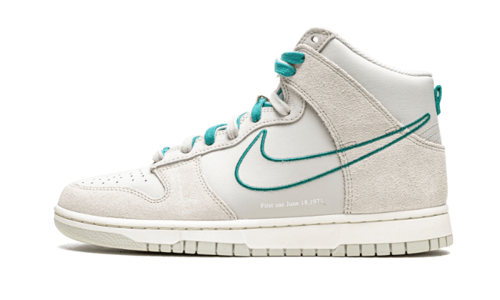 Dunk High First Use Light Bone Green Noise